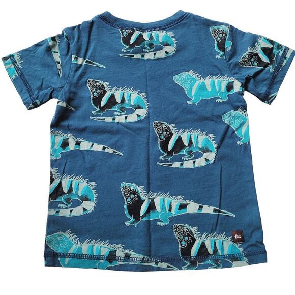 Tea Collection 4T Lizard Tee Short Blue Teal - Picture 2 of 3